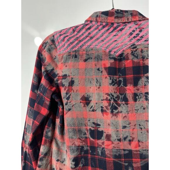 LEE COOPER Button up Pearl Snap Long Sleeve Red Colorful Casual PreppyWomenSmall - Picture 8 of 10